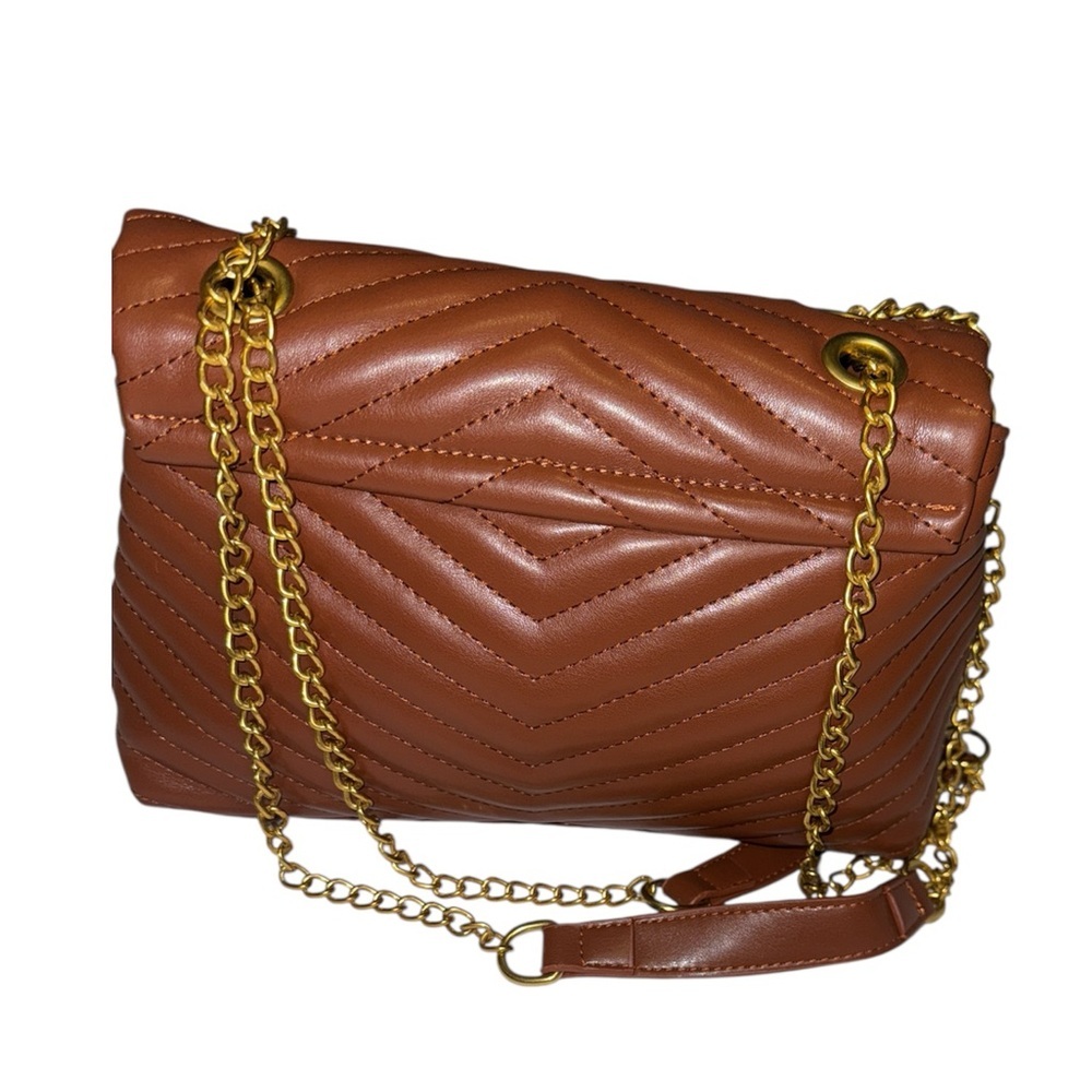 SHEIN Brown Chevron Shoulder Bag - Picture 7 of 9